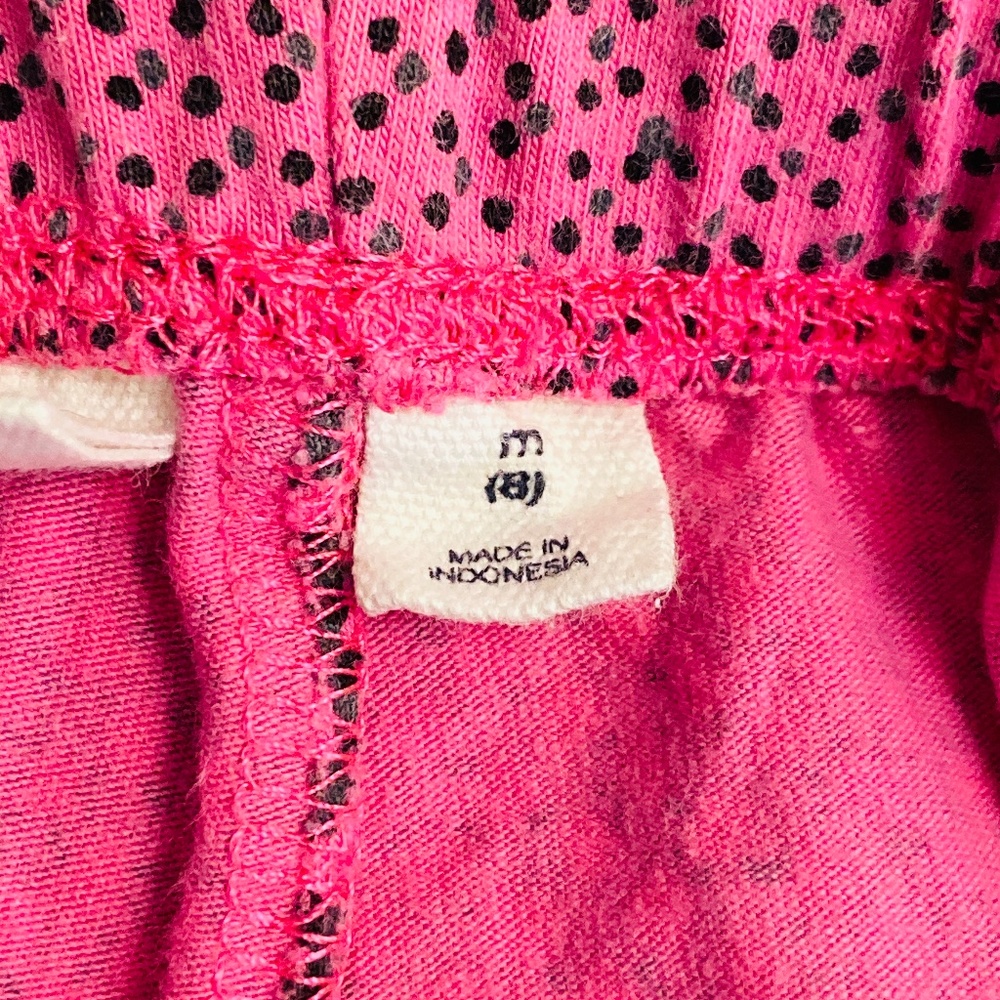 Gap Girl M 8 Pink and Gray Dotted Striped Leggings - Picture 9 of 12